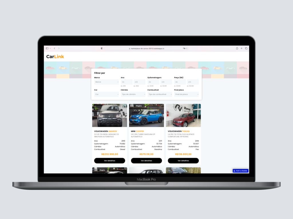 CarLink WebApp Marketplace de Carros